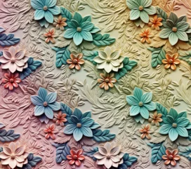Badkamer foto achterwand 3D Flower Seamless Pattern © imane