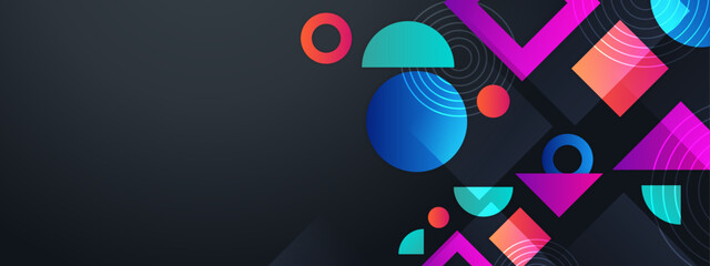 Dynamic vector abstract background with colorful geometric shapes