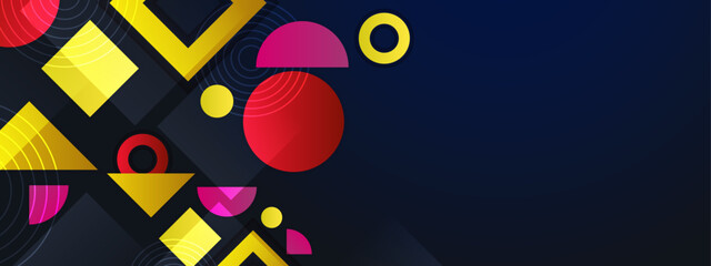 Obraz premium Vintage abstract geometrict colorful retro design banner