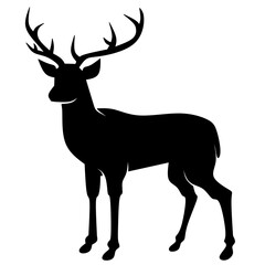 Deer icon vector illustration. Deer silhouette for icon, symbol or sign. Deer symbol for design about animal, wildlife, fauna, zoo, nature and hunt