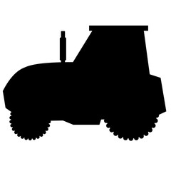 Tractor icon vector illustration. Tractor silhouette for icon, symbol and sign. Tractor vehicle icon for design about farm, countryside, garden, barn, agriculture and field