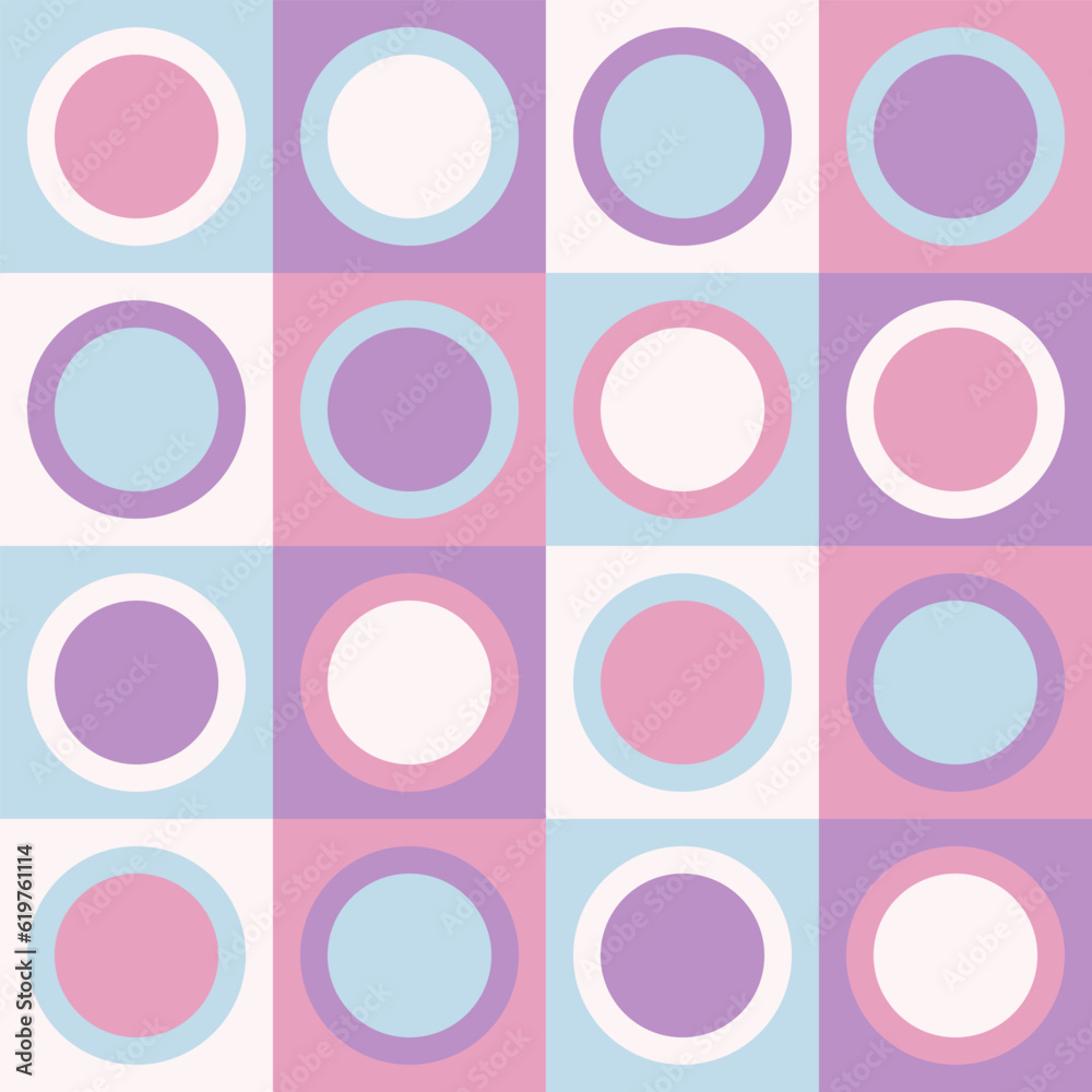 Wall mural abstract background of mid-century modern geometric shapes. vector seamless pattern. ready to use fo