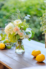 flowers and lemon wedding decoration