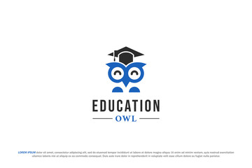 logo owl gown education scholar bird animal - obrazy, fototapety, plakaty
