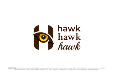 logo letter h hawk eye