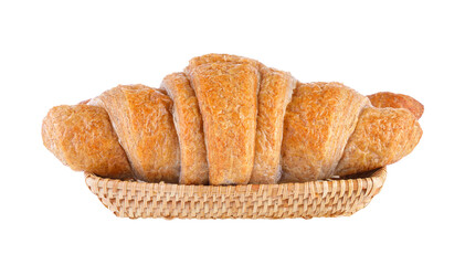 Croissant in basket on transparent png