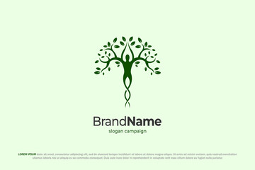 Obraz premium logo human tree nature ceadeus leaf green