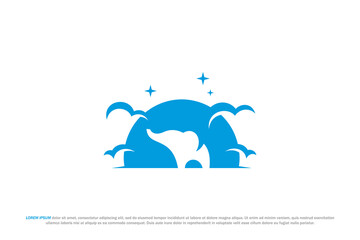 logo elephant cloud happy blue sky