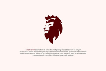 logo lion king crown head silhouette popular animal
