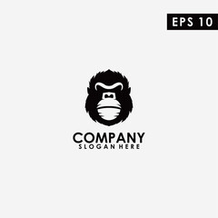 Gorilla Logo Design Vector Template. Modern Design. Flat Logo. Gorilla Icon. Vector Illustration