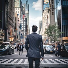 Fototapeta premium man walking in the city