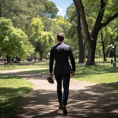 man walking in the park