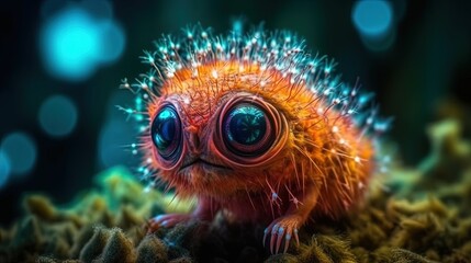 Obraz na płótnie Canvas Amorphous and formless colorful creature. Underwater fantasy creature. Generative AI