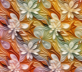 3D Flower Seamless Pattern