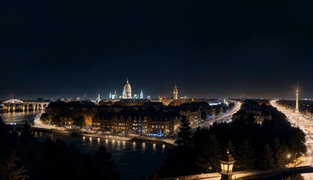 The Captivating Beauty of the Capital City's Illuminated Skyline ai generated
