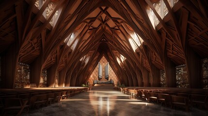 Obraz premium Inside of a cathedral. Generative AI