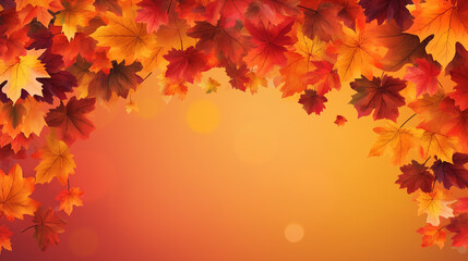 Naklejka na ściany i meble Autumn greeting card template. Fall illustration