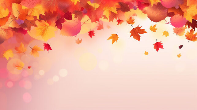 Autumn greeting card template. Fall illustration