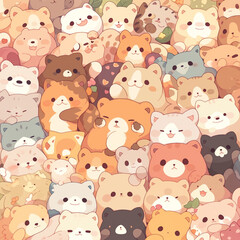 Obraz premium seamless pattern with funny animals