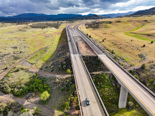 Aerial drone ultra wide photo of an American Landscape