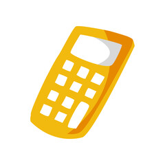 Yellow Calculator. Hand drawn Calculator Concept of Financial Management. Math Device. Math Tool