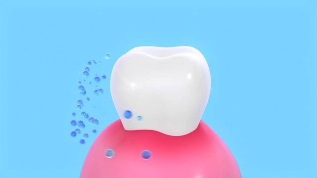 Health and beauty conception. Bubble of toothpaste cleaning dirty gums and teeth