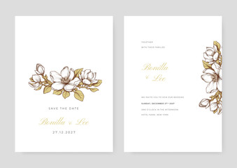 Fototapeta na wymiar floral wedding invitation poster template