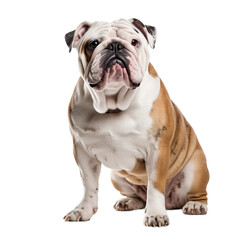 english bulldog dog isolated on transparent background