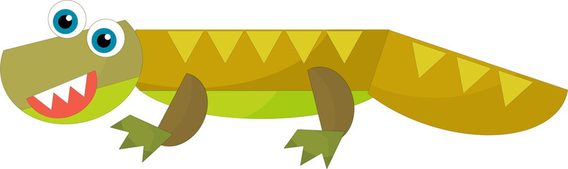 cartoon happy and funny colorful prehistoric dinosaur dino smiling friendly isolated illustration for kids © honeyflavour