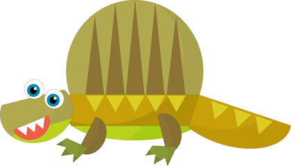 cartoon happy and funny colorful prehistoric dinosaur dino smiling friendly isolated illustration for kids © honeyflavour