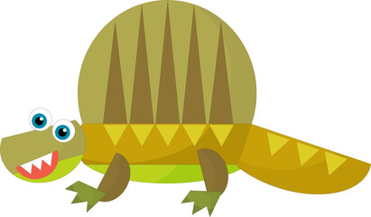 cartoon happy and funny colorful prehistoric dinosaur dino smiling friendly isolated illustration for kids © honeyflavour