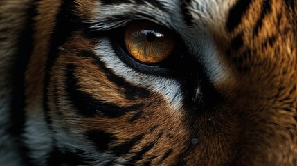Mesmerizing tiger eye. Generative AI - obrazy, fototapety, plakaty