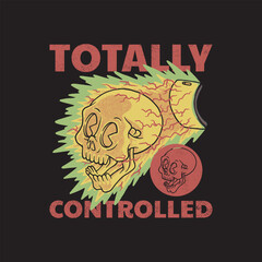 cartoon blasting smartphone skull retro emblem