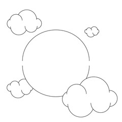 Clouds in the sky in continuous line art drawing style. Minimalist black linear design isolated on white background. Vector illustration