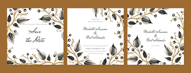 Floral universal artistic templates. Good for greeting cards, wedding invitations, flyers and other graphic design.
