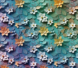 3D Flower Seamless Pattern