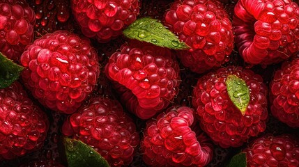 Mesmerizing raspberries. Generative AI