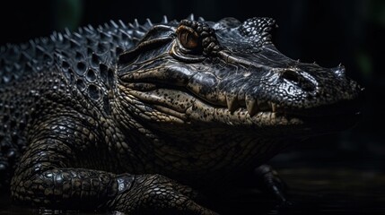 Obraz premium Mesmerizing crocodile. Generative AI