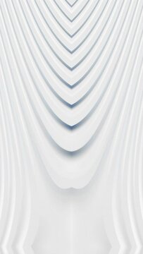 Abstract geometric modern white color background. Futuristic technology design. Abstract parametric interior. Blank opened 3D illustration mock-up. White circular building pale geometric pattern.