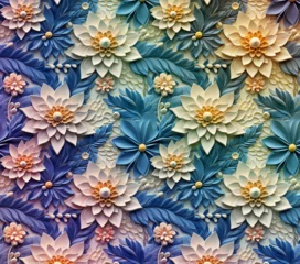 Rucksack 3D Flower Seamless Pattern © imane