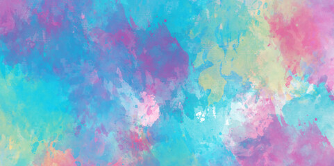 Abstract gradient colorful watercolor background on white paper texture. Abstract banner and canvas design, texture of watercolor.