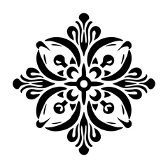 Circular pattern in form of mandala with flower for Henna, Mehndi, tattoo, decoration. Decorative ornament in ethnic oriental style. isolated on white background.