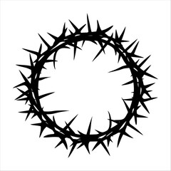 crown of thorns, vector art, isolated on white background, vector illustration.