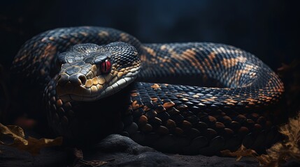 Obraz premium Mesmerizing snake. Snake close-up. Generative AI