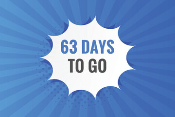 63 days to go countdown template. 63 day Countdown left days banner design
