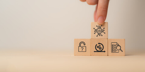 AI powered tools concept. AI adoption for predictation, forecasting, decision making, automation...