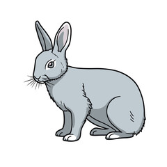 Fototapeta na wymiar Rabbit doe hand-drawn illustration. Rabbit doe. Vector doodle style cartoon illustration