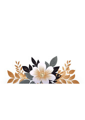 Modern geometric wedding invitation template with floral