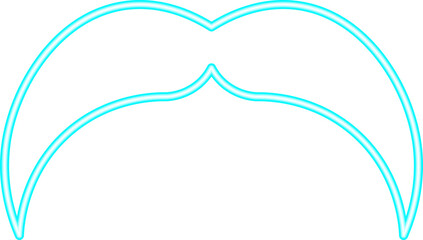 Moustache Neon. Moustache Icon Line Neon. Moustache Neon Signboard Icon. Moustache Neon Icon. Neon Moustache Outline Icon. Vector illustration. Elements for design. Flat design.