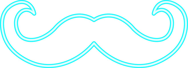 Moustache Neon. Moustache Icon Line Neon. Moustache Neon Signboard Icon. Moustache Neon Icon. Neon Moustache Outline Icon. Vector illustration. Elements for design. Flat design.